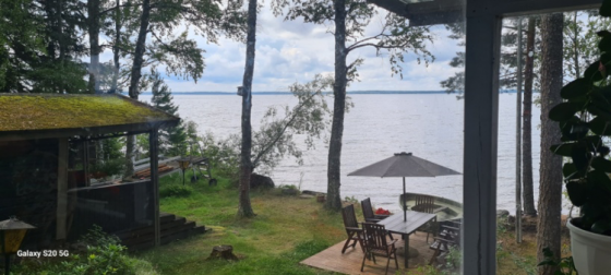 Picnic table by the water